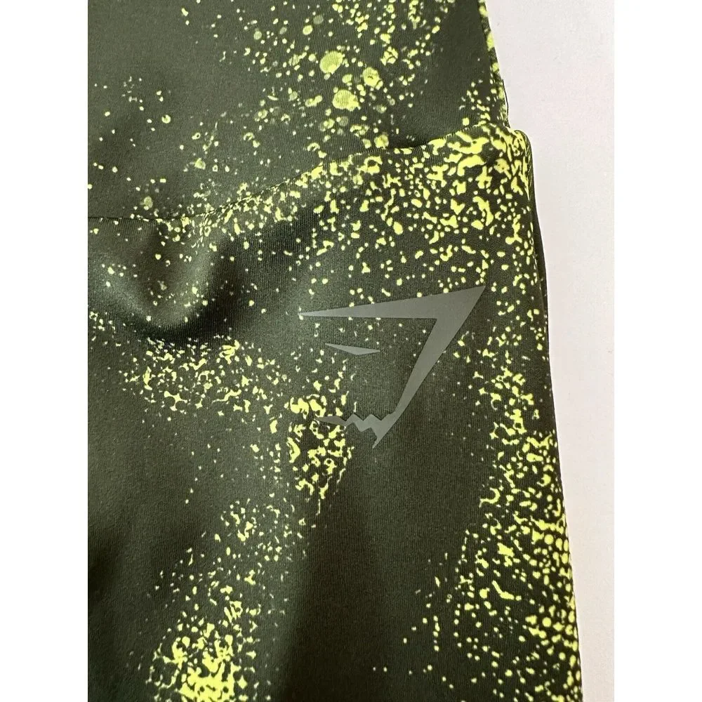 Gymshark Leggings Women Medium Yellow Training Gym Athleisure Hiking Outdoor‎